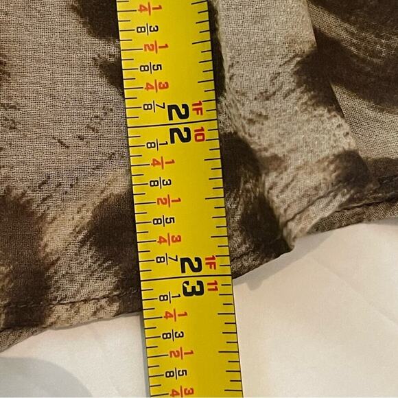 Talbots Sheer Brown Tan Animal Print Date Night Print Ruffled Skirt NWOT Size 14 - Picture 11 of 11